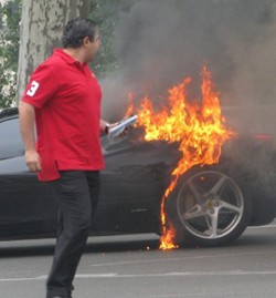 Ferrari 458 on fire
