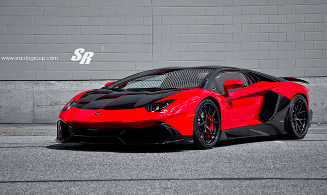 2015 SR Auto Lamborghini Aventador LP720 Red-Black Front Angle