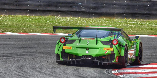 The Rinaldi Ferrari on track at Zolder