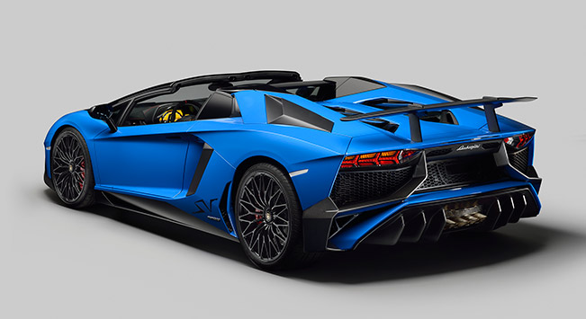 2016 Lamborghini Aventador LP750-4 SV Roadster Rear Angle