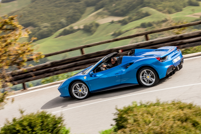 Ferrari 488 Spider on the Roads of Emilia-Romagna